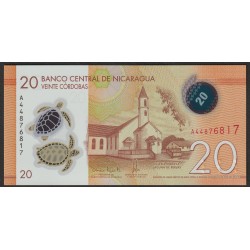 NICARAGUA  - 20 CORDOBAS - 08/04/2019 - POLYMER - TORTUE