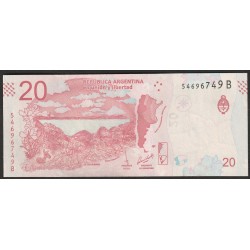 ARGENTINA - PICK 361a - 20 PESOS (2017-2020) - GUANACO - FLOWERS