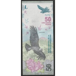 ARGENTINIEN - PICK 363 - 50 PESOS (2018-2020) - ANDEN KONDOR - BLUMEN