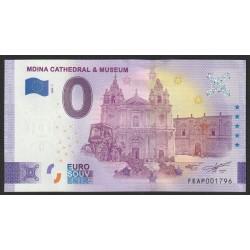 MALTA - 0 EURO SOUVENIR BANKNOTE - MDINA - CATHEDRAL AND MUSEUM -2022-2