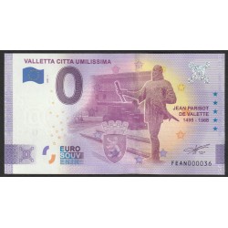 MALTA - 0 EURO SOUVENIR BANKNOTE - JEAN PARISO DE VALETTE (1495-1568) - 2021-1 - SMALL ISSUE (38)