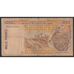 WEST AFRICAN STATES - PICK  411 D.f  - 1.000 FRANCS - (19)96 - B C E A O