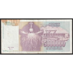 YUGOSLAVIA - PICK 121 - 5 000 000 DINARA - 1993