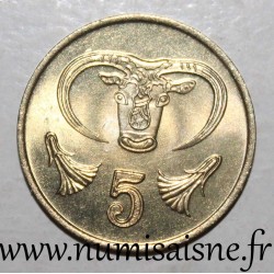 CHYPRE - KM 55 - 5 CENTS1988 - Taureau