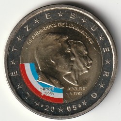 LUXEMBOURG - KM 87 - 2 EURO 2005 - GRAND DUKES HENRY AND ADOLPHE - COLOUR