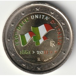 ITALIE - KM 338 - 2 EURO 2011 - UNIFICATION ITALIENNE - COULEUR