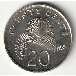 SINGAPUR - KM 101 - 20 CENTS 1996