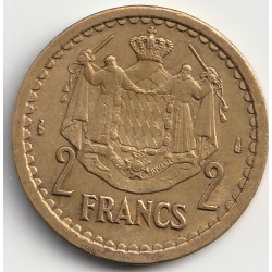 MONACO - KM 121a - 2 FRANCS 1943 - Not dated - LOUIS II