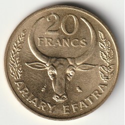 MADAGASKAR - KM 12 - 20 FRANCS 1989