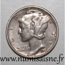 ÉTATS UNIS - KM 140 - 1 DIME 1944 - Philadelphie - MERCURY