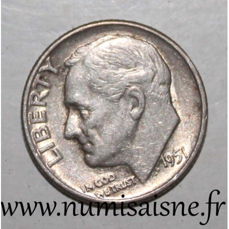 UNITED STATES - KM 195 - 1 DIME 1951 - Philadelphie - FRANKLIN ROOSEVELT