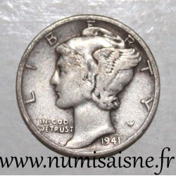 ÉTATS UNIS - KM 140 - 1 DIME 1941 - Philadelphie - MERCURY