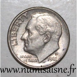 ÉTATS UNIS - KM 195 - 1 DIME 1981 D - Denver - ROOSEVELT