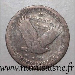 VEREINIGTE STAATEN – 1/4 DOLLAR – Nicht datiert – STANDING LIBERTY QUARTER – Für Anhänger gebohrt