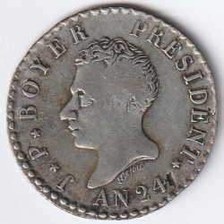 HAÏTI - KM 20 - 50 CENTIMES - AN 24 - 1827 - J.P. BOYER PRÉSIDENT