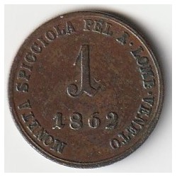 ITALIE - LOMBARDIE-VÉNÉTIE - KM 35.3 - 1 SOLDO 1862 V - FRANCOIS JOSEPH 1ER