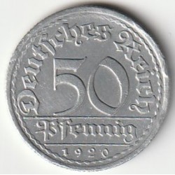 ALLEMAGNE - KM 27 - 50 PFENNIG 1920 A - BERLIN - RÉPUBLIQUE DE WEIMAR