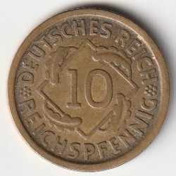 ALLEMAGNE - KM 40 - 10 REICHSPFENNIG 1925 D - MÜNCHEN - République de Weimar