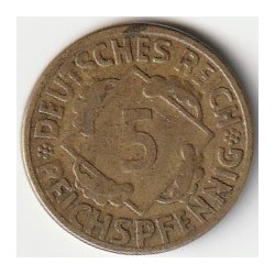 ALLEMAGNE - KM 39 - 5 REICHSPFENNIG 1925 D - MÜNCHEN - République de Weimar