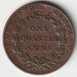 INDES BRITANNIQUE - KM 446.1 - 1/4 ANNA 1835 (b) - 'MADRAS PRESIDENCY' - BOMBAY