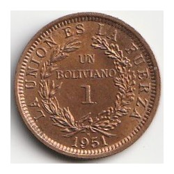 BOLIVIEN - KM 184 - 1 BOLIVIANO 1951