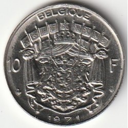 BELGIEN - KM 156 - 10 FRANCS 1971 - Französische Legende - BAUDOIN 1ST