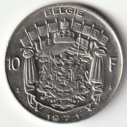 BELGIQUE - KM 156 - 10 FRANCS 1971 - Légende flamande - BAUDOIN 1ER