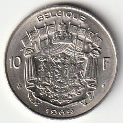 BELGIEN - KM 155 - 10 FRANCS 1969 - Französische Legende - BAUDOIN 1ER