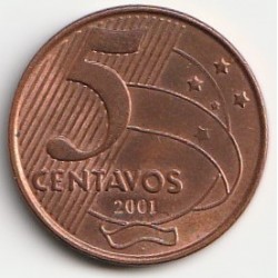 BRASILIEN - KM 648 - 5 CENTAVOS 2001- TIRADENTES