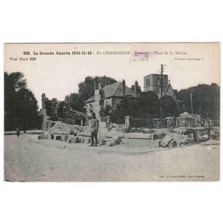 51250 - SUIPPES - LA GRANDE GUERRE 1914-15-16 - PLACE DE LA MAIRIE