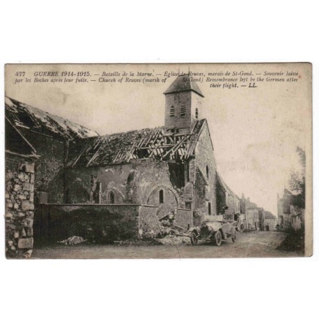 51120 - REUVES - GUERRE 1914-1915 - BATAILLE DE LA MARNE - ÉGLISE - MARAIS DE ST-GOND