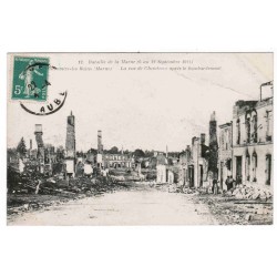 KOMITAT 51250 - SERMAIZE-LES-BAINS - 1914 - SCHLACHT AN DER MARNE - RUE DES CHEMINOTS NACH DEN BOMBARDIERUNGEN