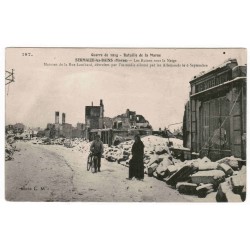 51250 - SERMAIZE-LES-BAINS - BATAILLE DE LA MARNE (1914) - LES RUINES SOUS LA NEIGE - MAISONS DE LA RUE LOMBARD