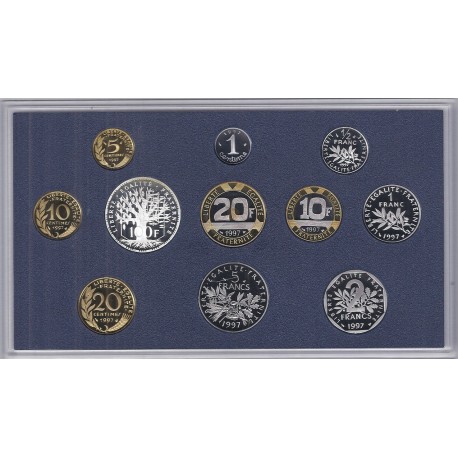 FRANCE - COFFRET BELLE EPREUVE 1997 - 4 plis - 11 PIECES