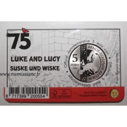 BELGIUM - 5 EURO 2020 - 75 YEARS OF LUKE AND LUCY - SUSKE EN WISKE - Coincard