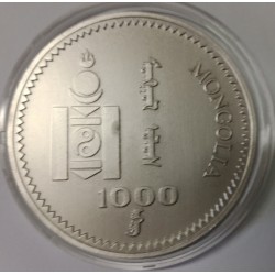 MONGOLIE - KM 115 - 1000 TUGRIK 1996 - Argent 5 onces et plaqué or - Jeux olympiques Atlanta