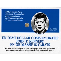 ÉTATS UNIS - 1/2 DOLLAR COMMÉMORATIF - JOHN F.KENNEDY - OR MASSIF 18 CARATS