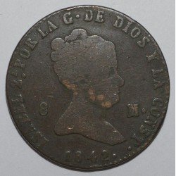 SPAIN - KM 531.3 - 8 MARAVEDIS 1842 - Isabella II