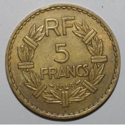 GADOURY 761a - 5 FRANCS 1946 C - Castelsarrasin - TYPE LAVRILLIER - BRONZE ALU -KM 888