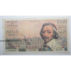 FRANKREICH - PICK 134 - 1000 FRANCS RICHELIEU - 02/06/1955 - X.158