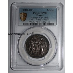 WEDDING MEDAL - 'CHRISTIAN MARRIAGE' - TERRISSE COLLECTION - PCGS - SP 58 - SILVER