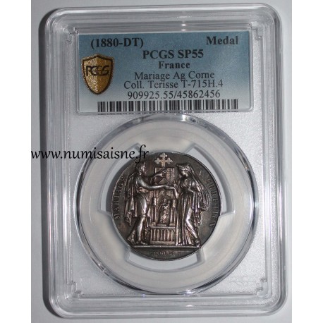 WEDDING MEDAL - 'CHRISTIAN MARRIAGE' - TERRISSE COLLECTION - PCGS - SP 55 - SILVER