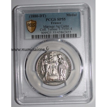 WEDDING MEDAL - 'CHRISTIAN MARRIAGE' - TERRISSE COLLECTION - PCGS - SP 55 - SILVER