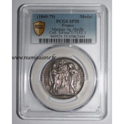 HOCHZEITSMEDAILLE – „CHRISTLICHE EHE“ – TERRISSE-KOLLEKTION – PCGS - SP 55 – SILBER