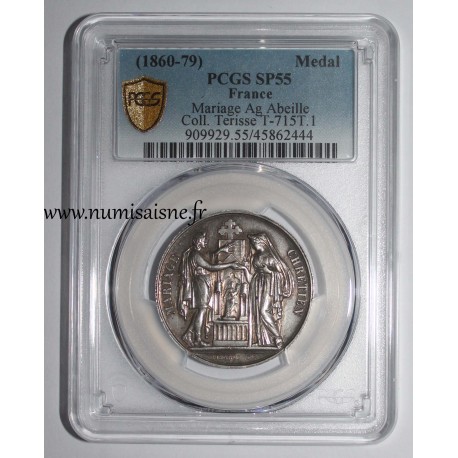 WEDDING MEDAL - 'CHRISTIAN MARRIAGE' - TERRISSE COLLECTION - PCGS - SP 55 - SILVER