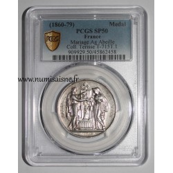 MÉDAILLE DE MARIAGE - 'MARIAGE CHRÉTIEN' - COLLECTION TERRISSE - PCGS - SP 50 - ARGENT