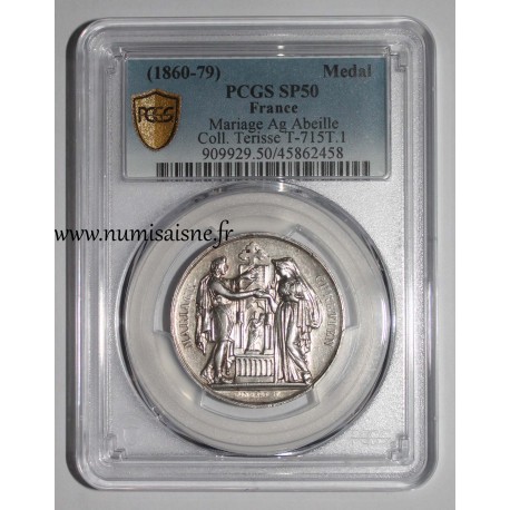 HOCHZEITSMEDAILLE – „CHRISTLICHE EHE“ – TERRISSE-KOLLEKTION – PCGS - SP 50 – SILBER