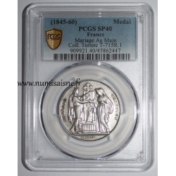 HOCHZEITSMEDAILLE – „CHRISTLICHE EHE“ – TERRISSE-KOLLEKTION – PCGS - SP 40 – SILBER