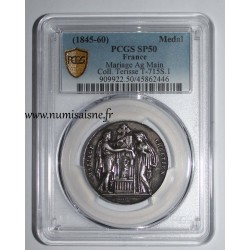 HOCHZEITSMEDAILLE – „CHRISTLICHE EHE“ – TERRISSE-KOLLEKTION – PCGS - SP 50 – SILBER