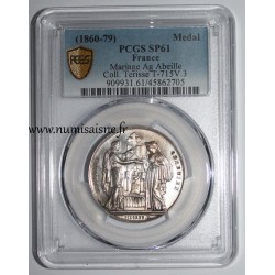 WEDDING MEDAL - 'CHRISTIAN MARRIAGE' - TERRISSE COLLECTION - PCGS - SP 61- SILVER